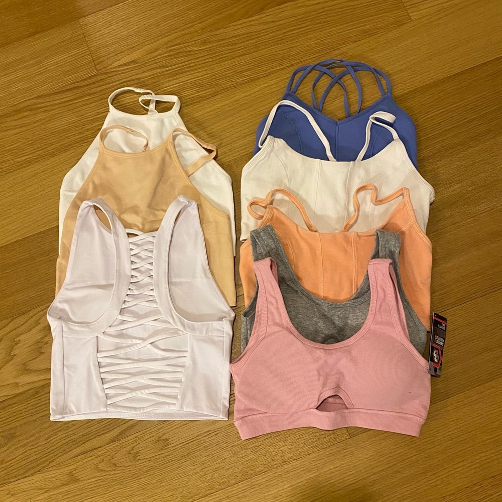 razorback tanks and sports bras , set of 8